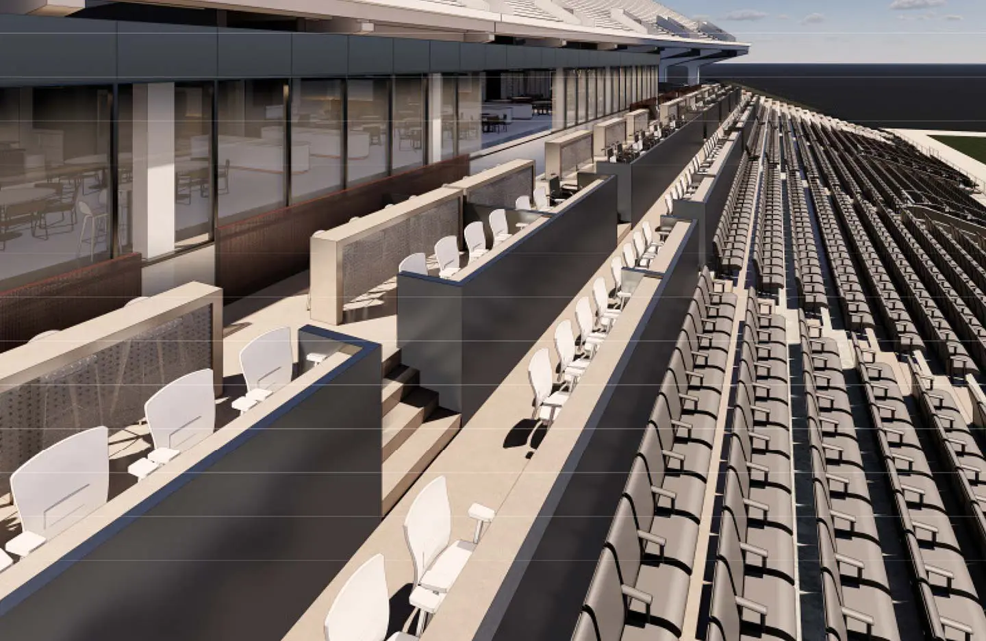 New Loge Boxes and West Side Seating conceptual rendering