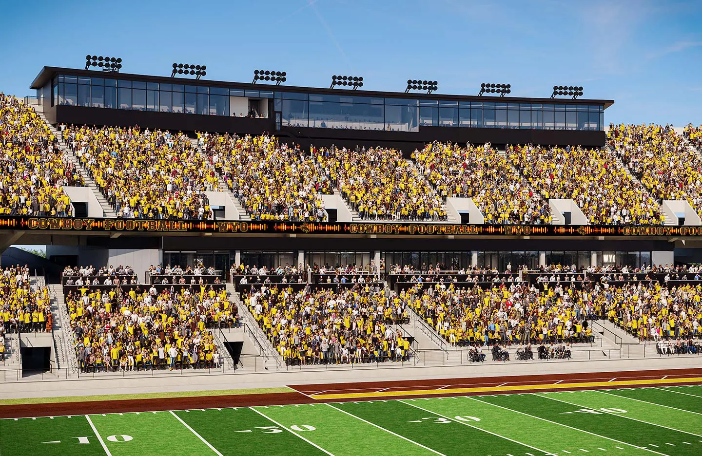 War Memorial Stadium LED Lighting conceptual rendering